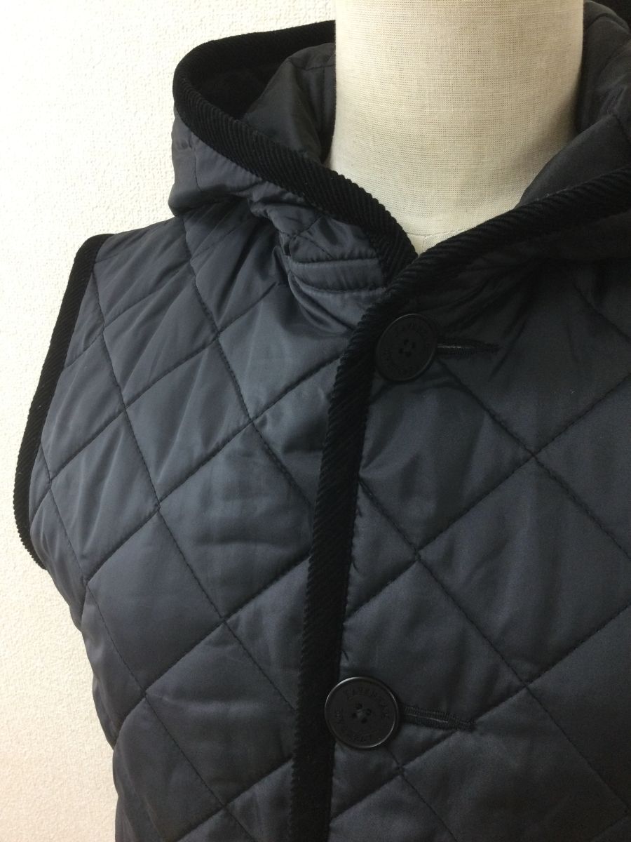 ラベンハム 黒キルティングベスト バートン サイズ10