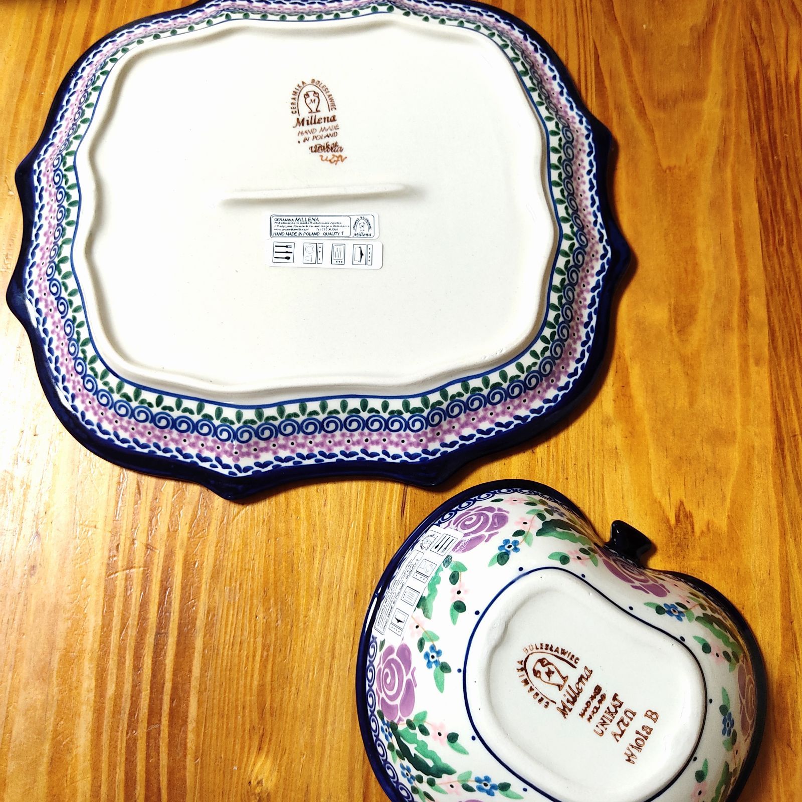 ポーリッシュポタリー リンゴボウル2点セット ポーランド食器