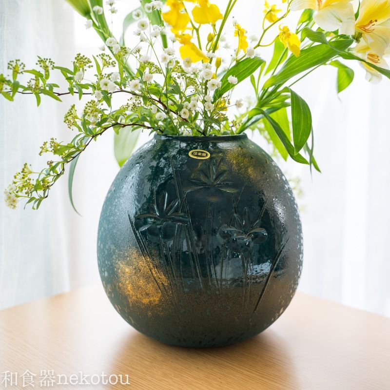 信焼 花瓶 陶器 一輪挿し 花入れ 和風 生け花 花器 :kami-7067-04