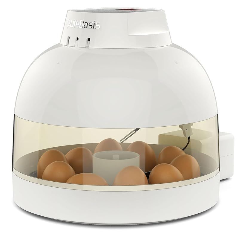 LifeBasis自動孵卵器 インキュベーター 鳥類 孵卵器 自動転卵式 アヒル ガチョウうずら 鶏など家畜 家禽 鳥類 孵化器 孵卵機 孵卵器 ふ卵器10個入卵 子供教育用