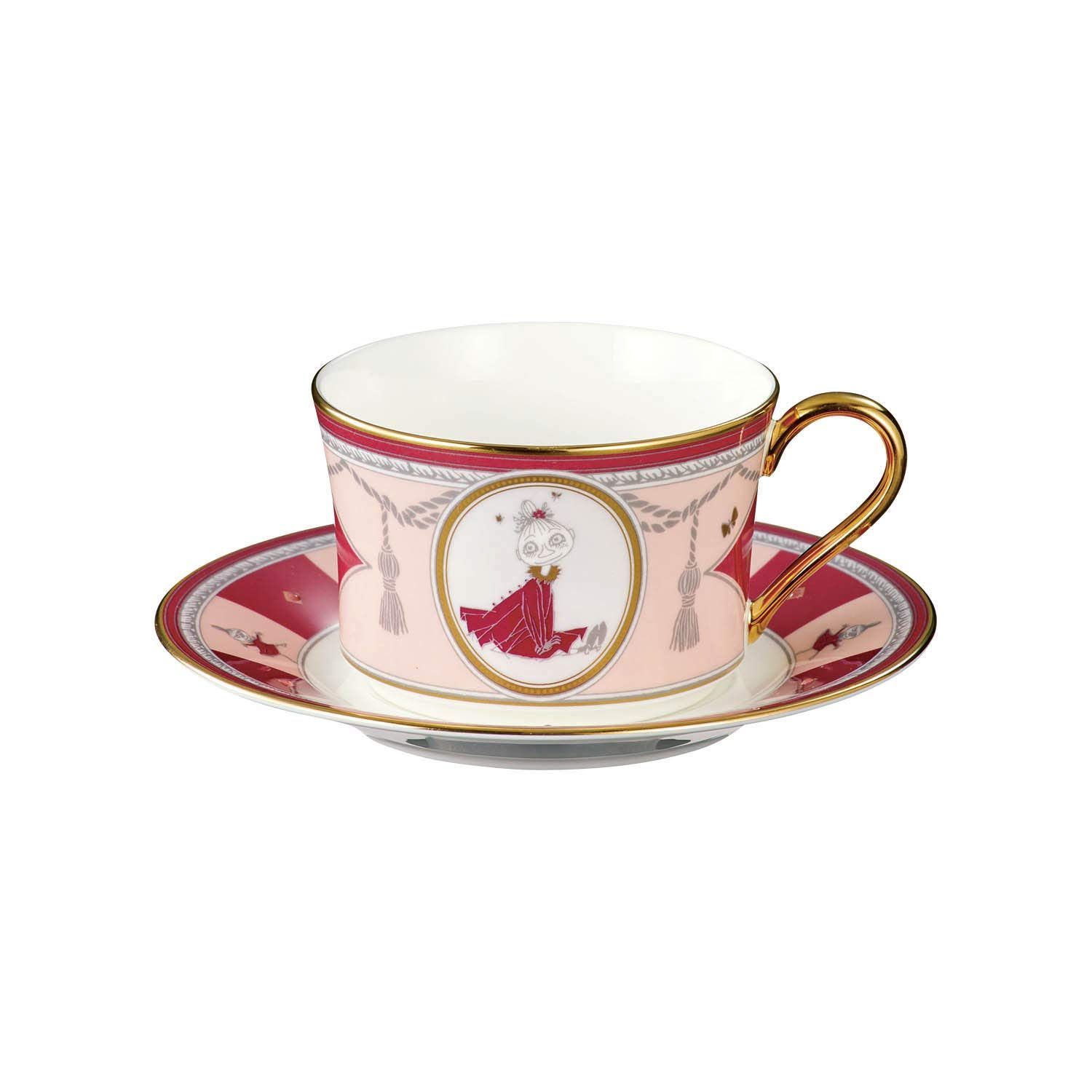 Noritake ノリタケ カップ ＆ ソーサー コーヒー ティー 兼用 245cc ムーミン ムーミン谷の夏まつり 1客 赤 ボーンチャイナ TG93686|N-092L