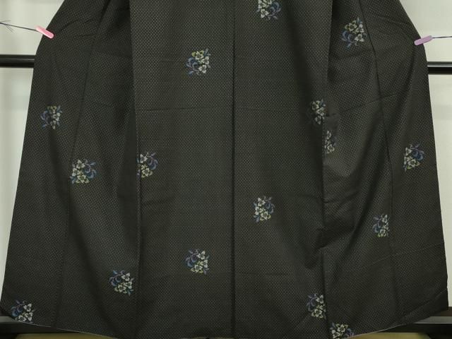 平和屋本店□極上 本場大島紬 古代染色純泥染 花丸文 前田紬工芸謹製