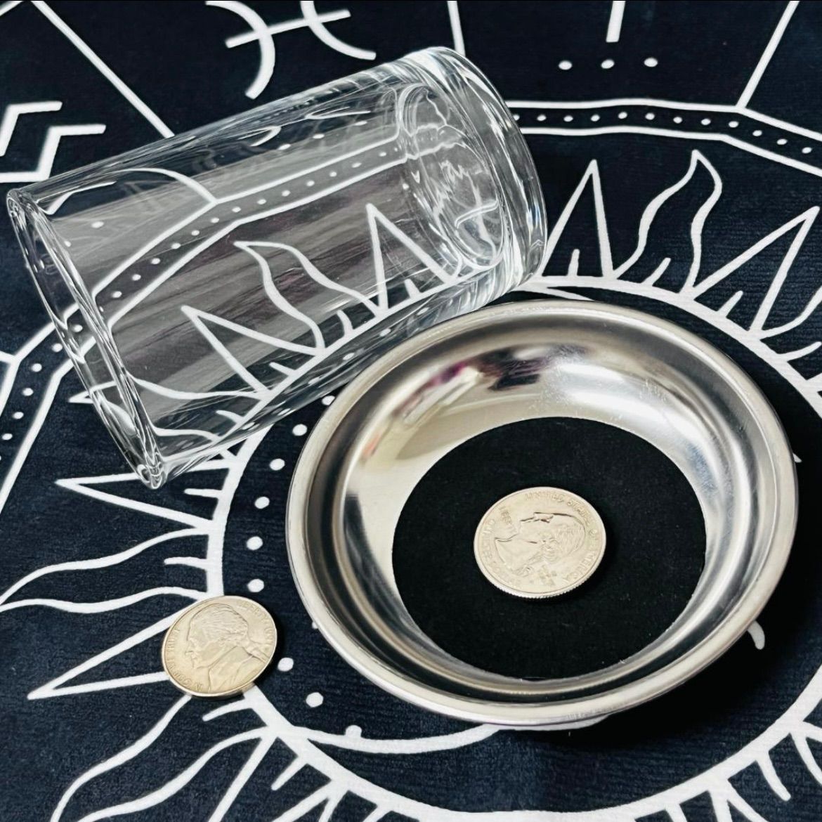 誰でも今すぐ出来る コイン貫通マジック グラス&トレイ セット 説明書付 手品