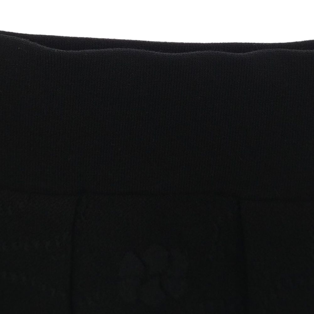 CHANEL (シャネル) 花柄刺繍 スカラップ スカート レディース ブラック
