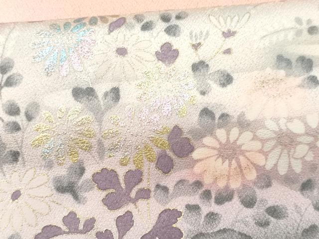 平和屋着物●訪問着　刺繍　花筏文　暈し染め　金彩　正絹　逸品　未使用　CAAW7929yc 平和屋着物○訪問着 刺繍 花筏文 暈し染め 金彩 正絹 逸品