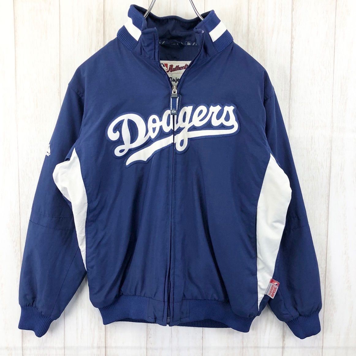 LA Dodgersドジャーズ ジャケット ビンテージ 青×白majestic-