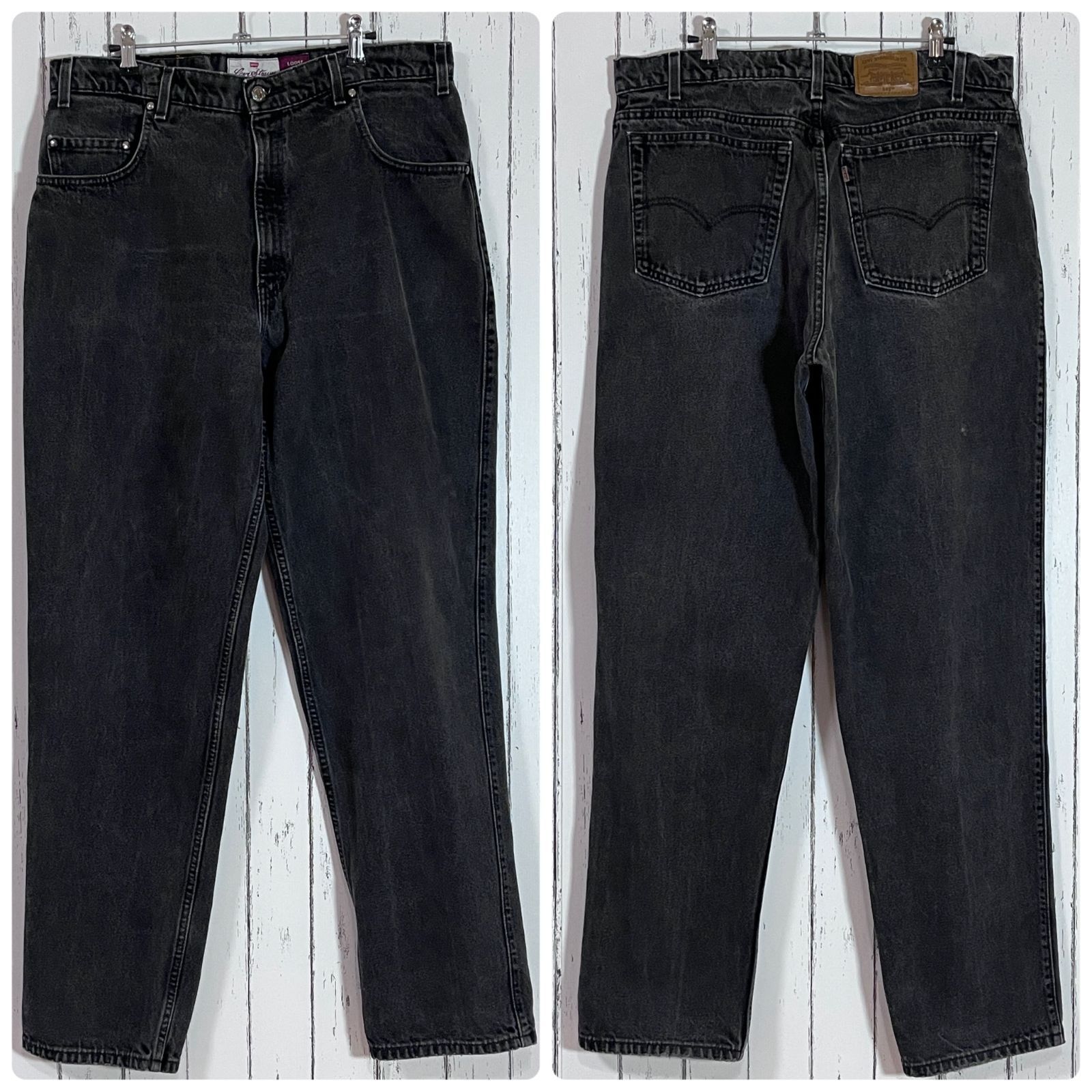 90s メキシコ製 Levi's リーバイス 545 W38 L34 後染めブラック LOOSE