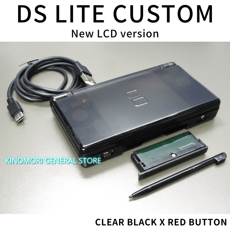 DS LITE CUSTOM BK X RED BUTTON OCU N-LCD