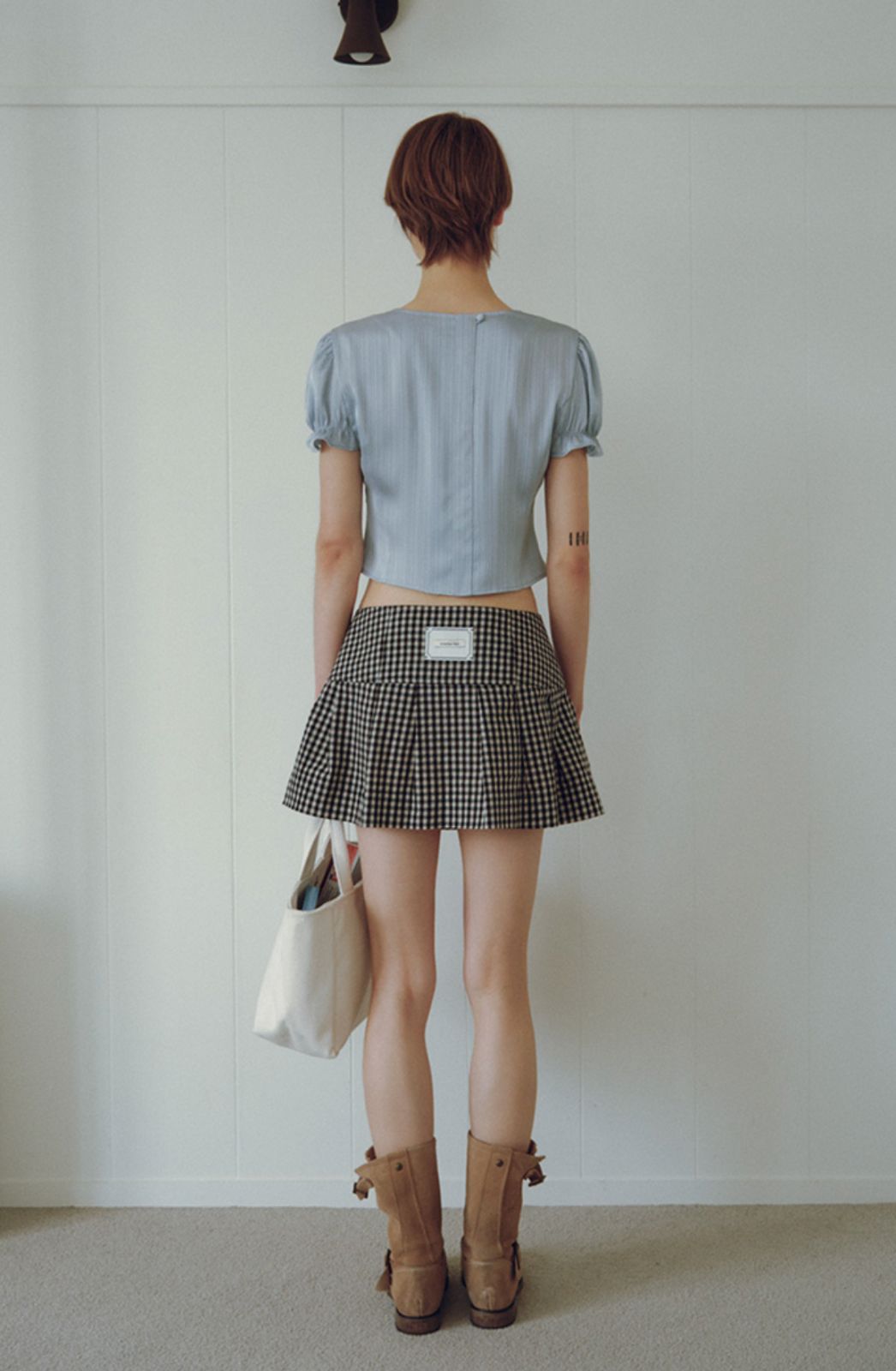 overdue flair オーバーデューフ チェック プリーツ スカート S