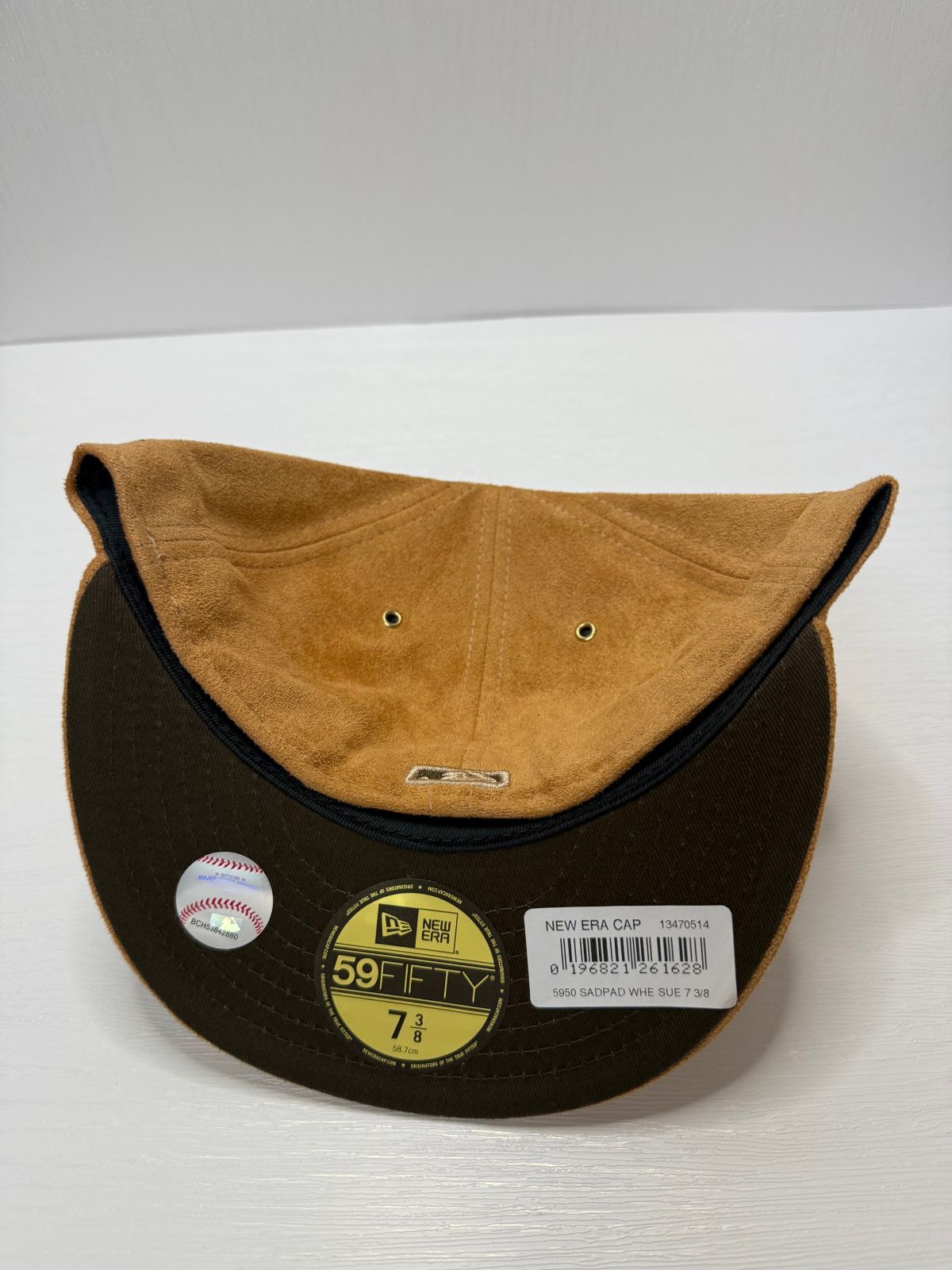 Newera サンディエゴパドレス スウェードレザー 59 fifty フィッティドキャップ ブラウン