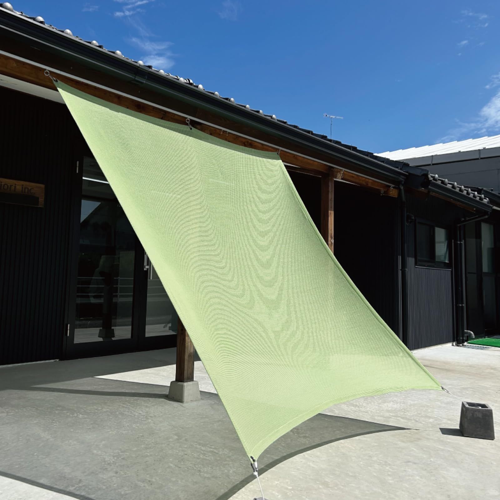 イチオリシェード 日除けシェード プレーン スプラウトグリーン 日よけシェード 屋外