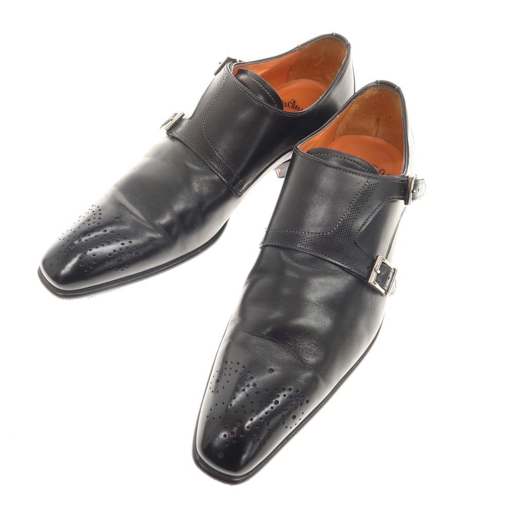 中古】サントーニ Santoni カーフレザー ダブルモンク ドレスシューズ