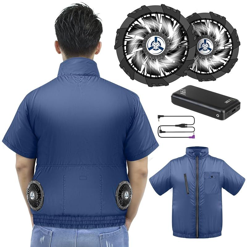 作業服 半袖 ⭕️XL⭕️42V超高出力 ファン付き作業服 25H連続稼動