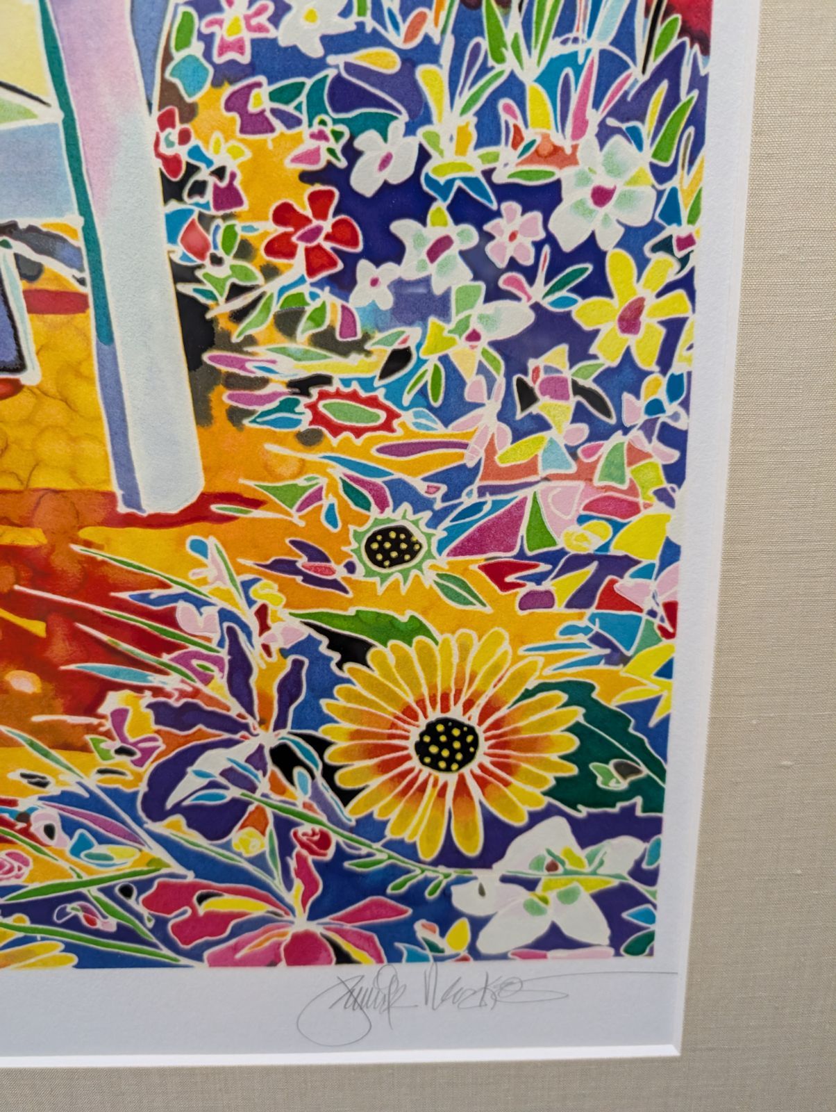 真作 ジェニファー マークス作 名作 状態A シルクスクリーン版画大判 トゥー チェアーズ 額付き 直筆サイン WWW_IBETON_RU