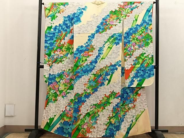 平和屋着物□豪華振袖 駒刺繍 花鳥文 正絹 逸品 BAAV0587mz - メルカリ