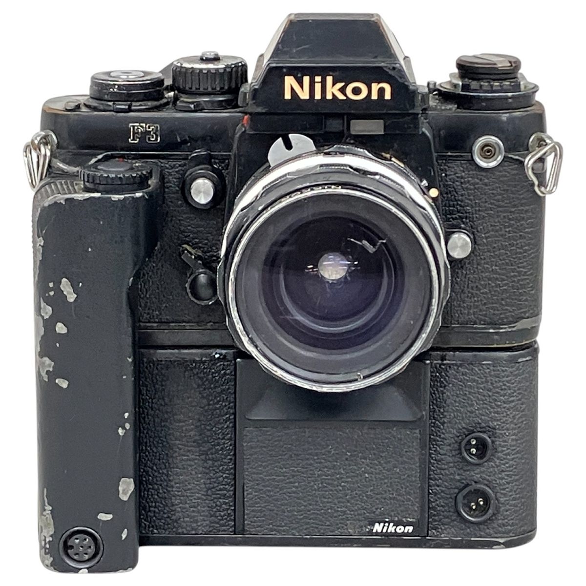 Nikon F3 ボディ 一眼レフ フィルムカメラ ニコン MD-4 モータードライブ付き NIKKOR-H Auto 1 35 f 28mmレンズ付き ジャンク K10536367