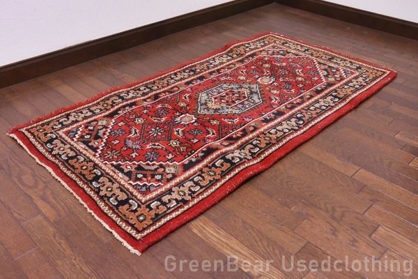 RAGU108 洋間や和室にも◎トライバルラグ ウール絨毯 アンティーク ヴィンテージ ギャッベ キリム カーペット