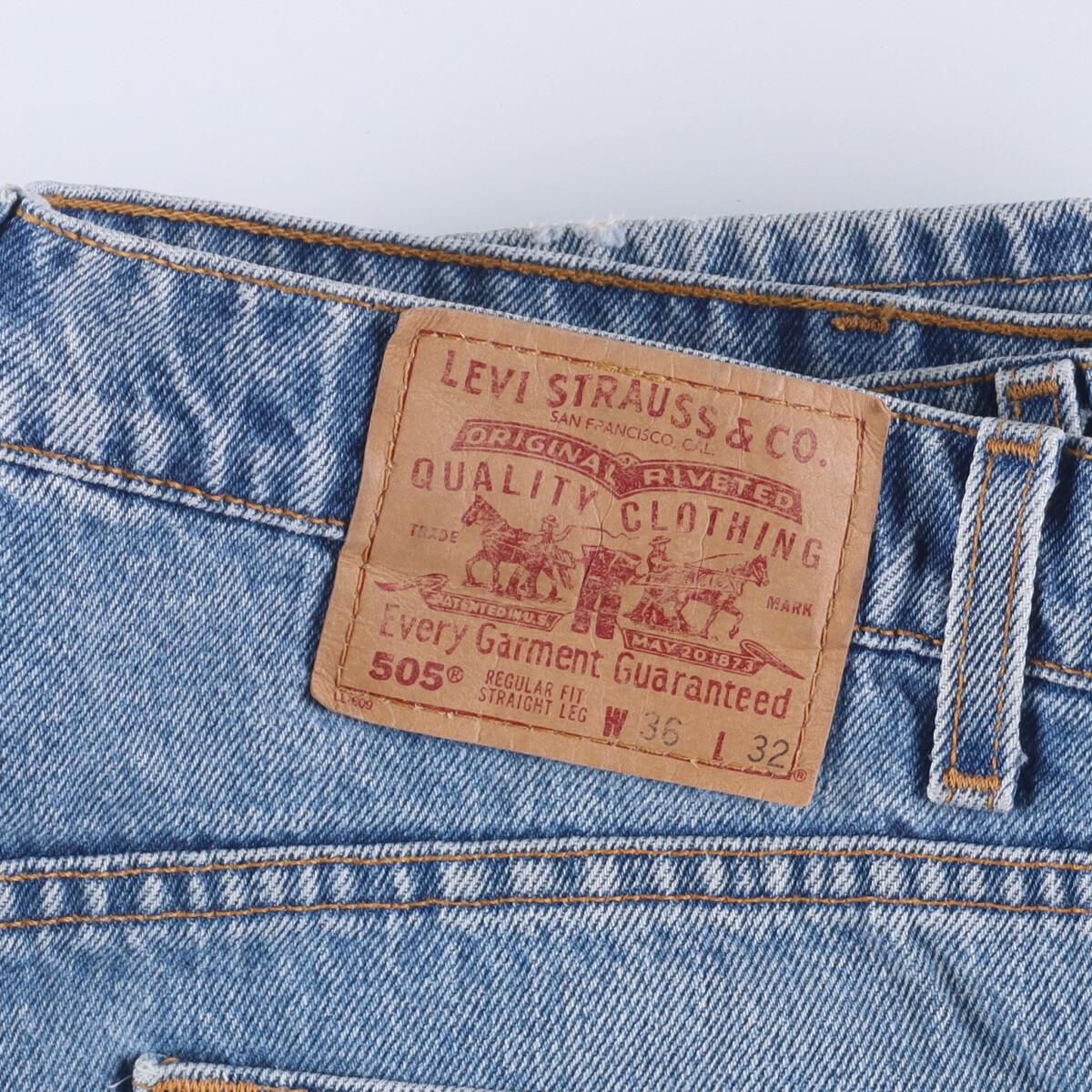 90年代 リーバイス Levi's 505 REGULAR FIT STRAIGHT LEG テーパードジーンズ デニムパンツ レディースL(w28)  ヴィンテージ /eaa30925475cmもも周り - デニム/ジーンズ