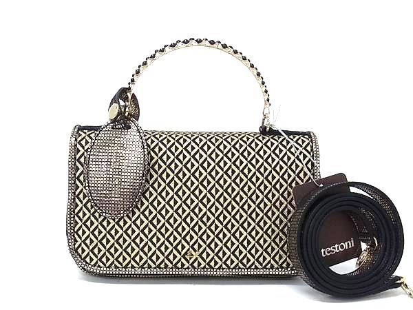 アテストーニ a.testoni 2way バッグ　ヴィンテージ ロゴ金具 アテストーニ a.testoni 2way バッグ ヴィンテージ ロゴ金具