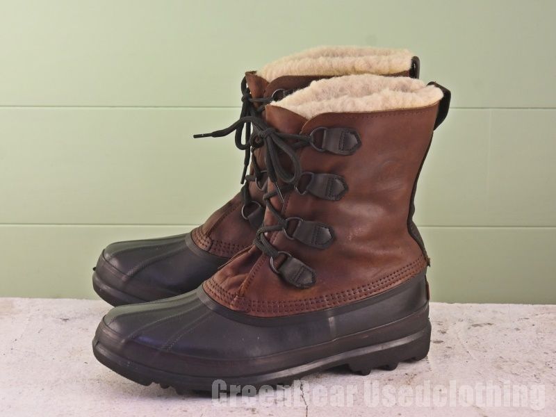 カナダ製 ソレル SOREL ビンテージ スノーブーツ 良い味 茶 ブラウン メンズ 12 30cm Z413