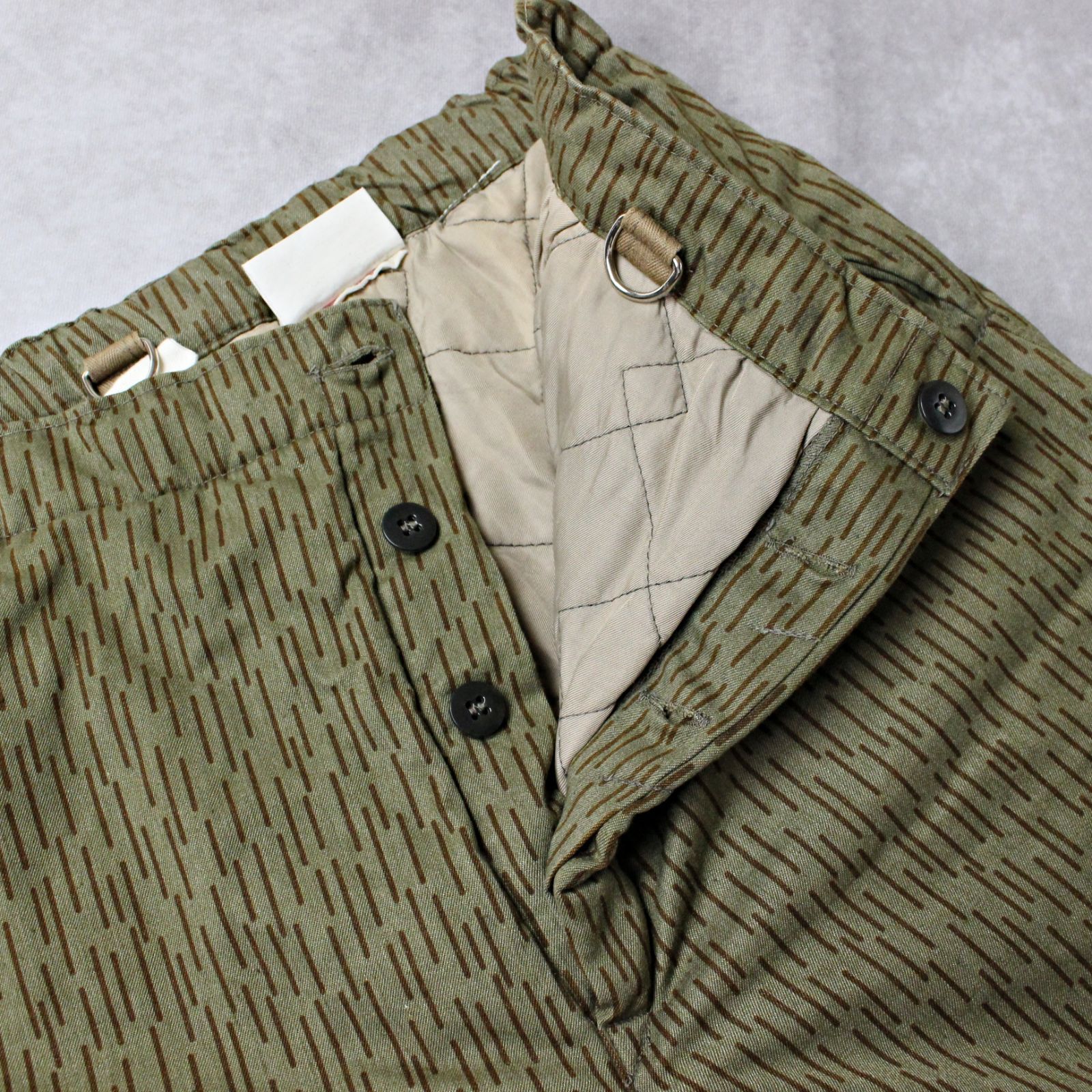 80年代 旧東ドイツ軍 中綿入り オーバーパンツ レインドロップカモ