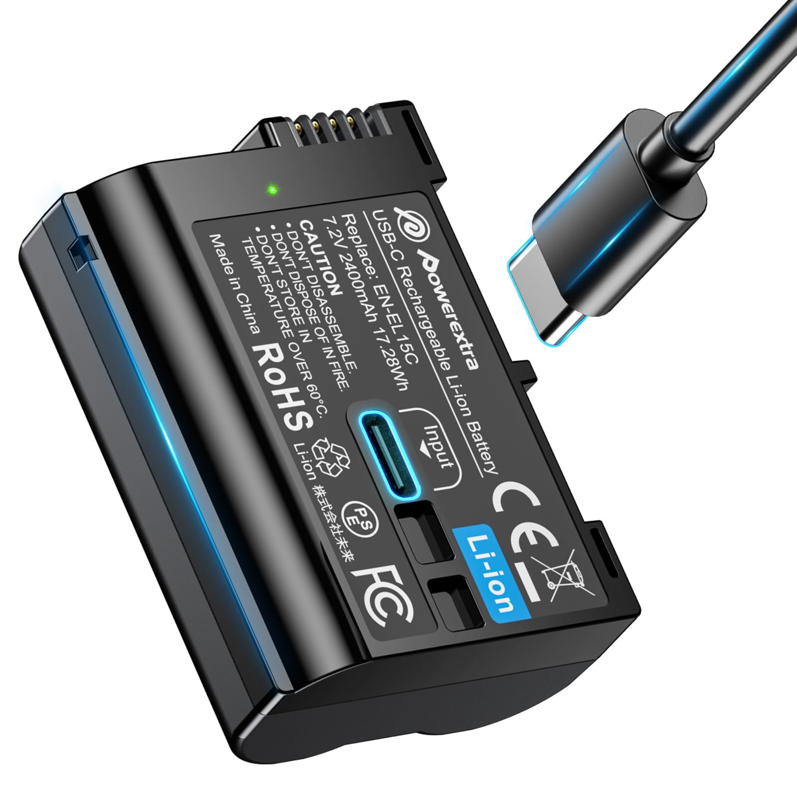 Batteria EN-EL15 E Caricabatterie USB Per Nikon D500, D600, D750, D800, D850, D7000, D7200 E Altre