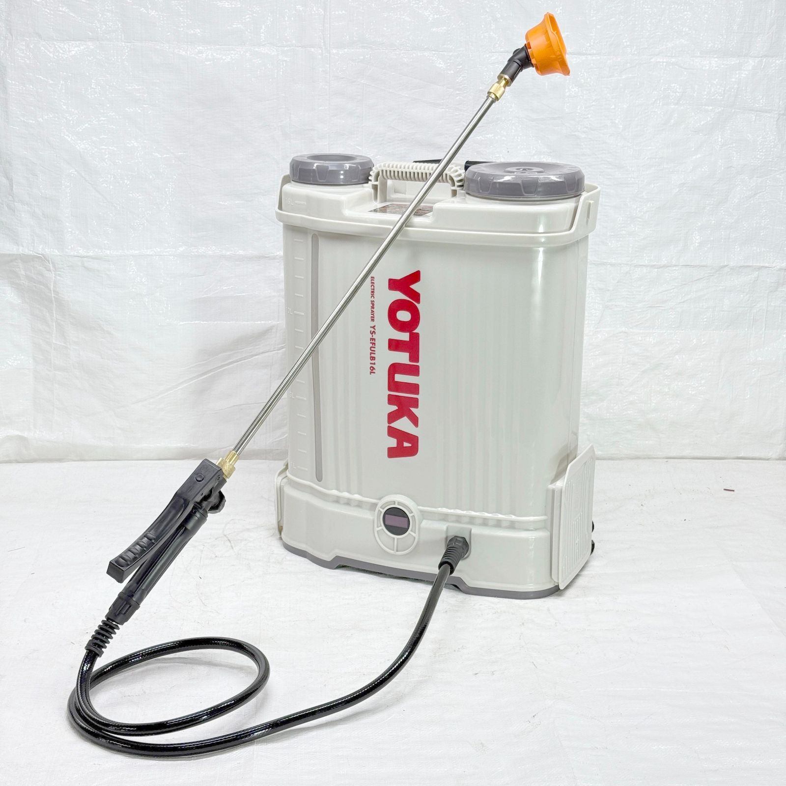 ♥品 電動噴霧器 背負い式 16L バッテリー式 ノズル6種付 かき混ぜ機能付き ホワイト YS-EFULB16L 1131