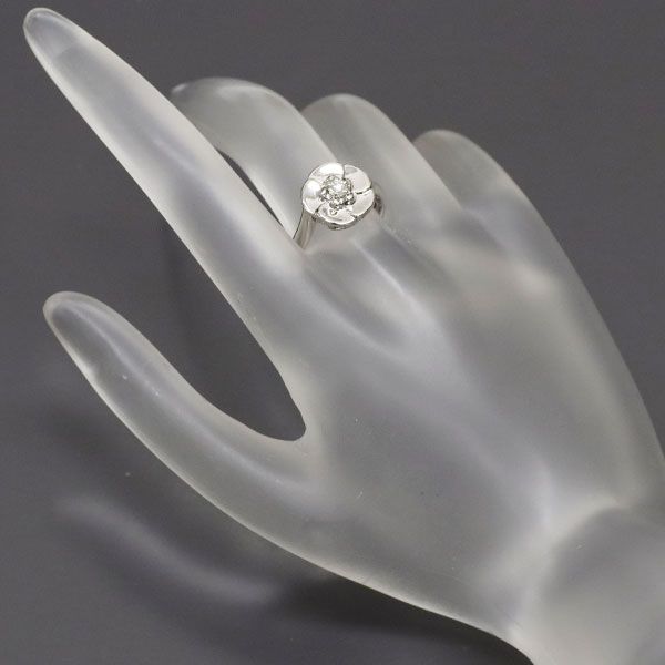 Pt850 エメラルド0.43ctとダイヤ0.25ctのデザインリング エメラルド