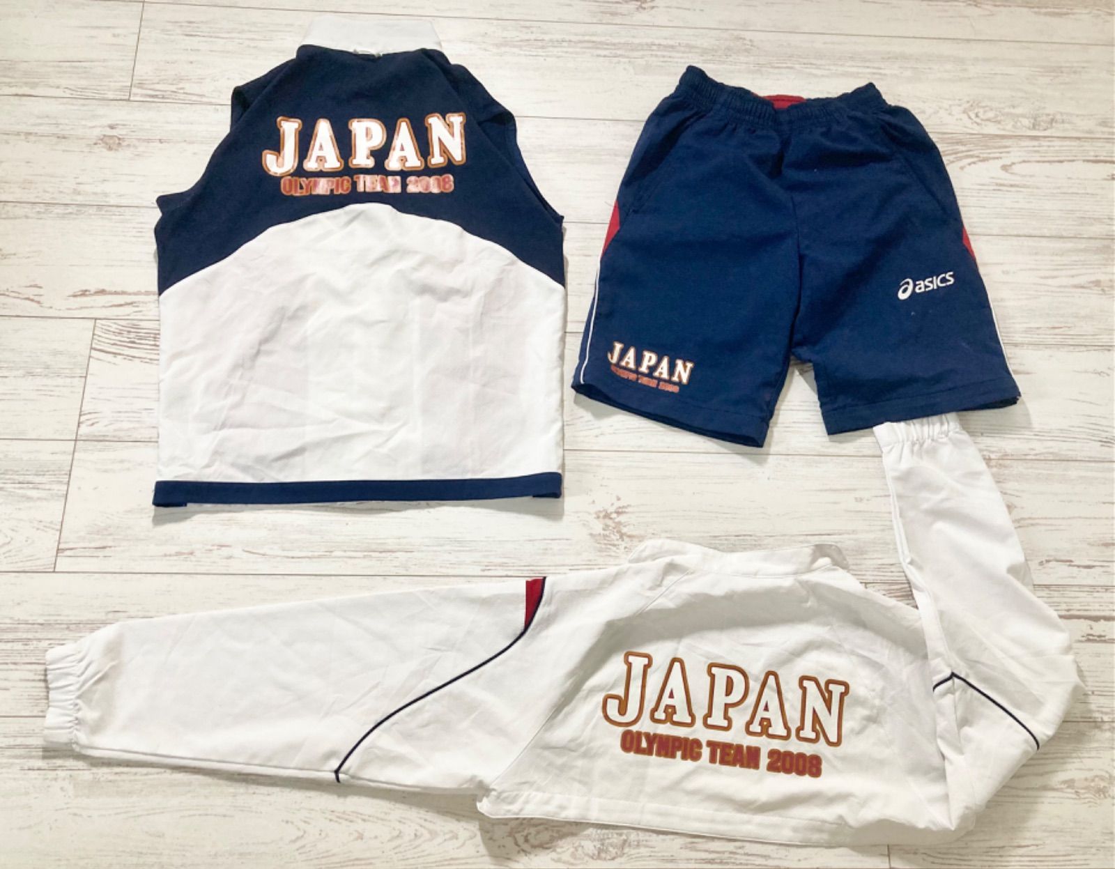 アシックス オリンピック ウインドブレーカー ハーフパンツ セット