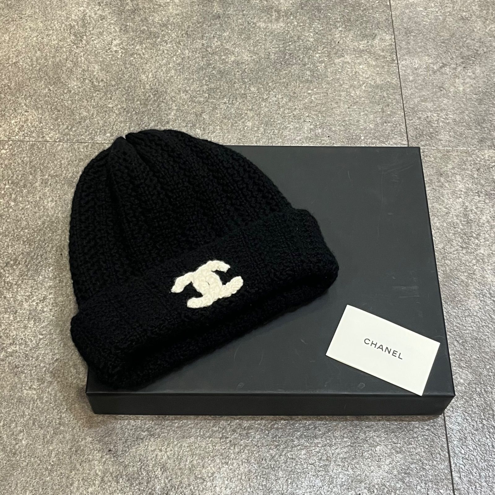 TO 国内正規 CHANEL ココマークカシミヤニットキャップ ビーニー 帽子