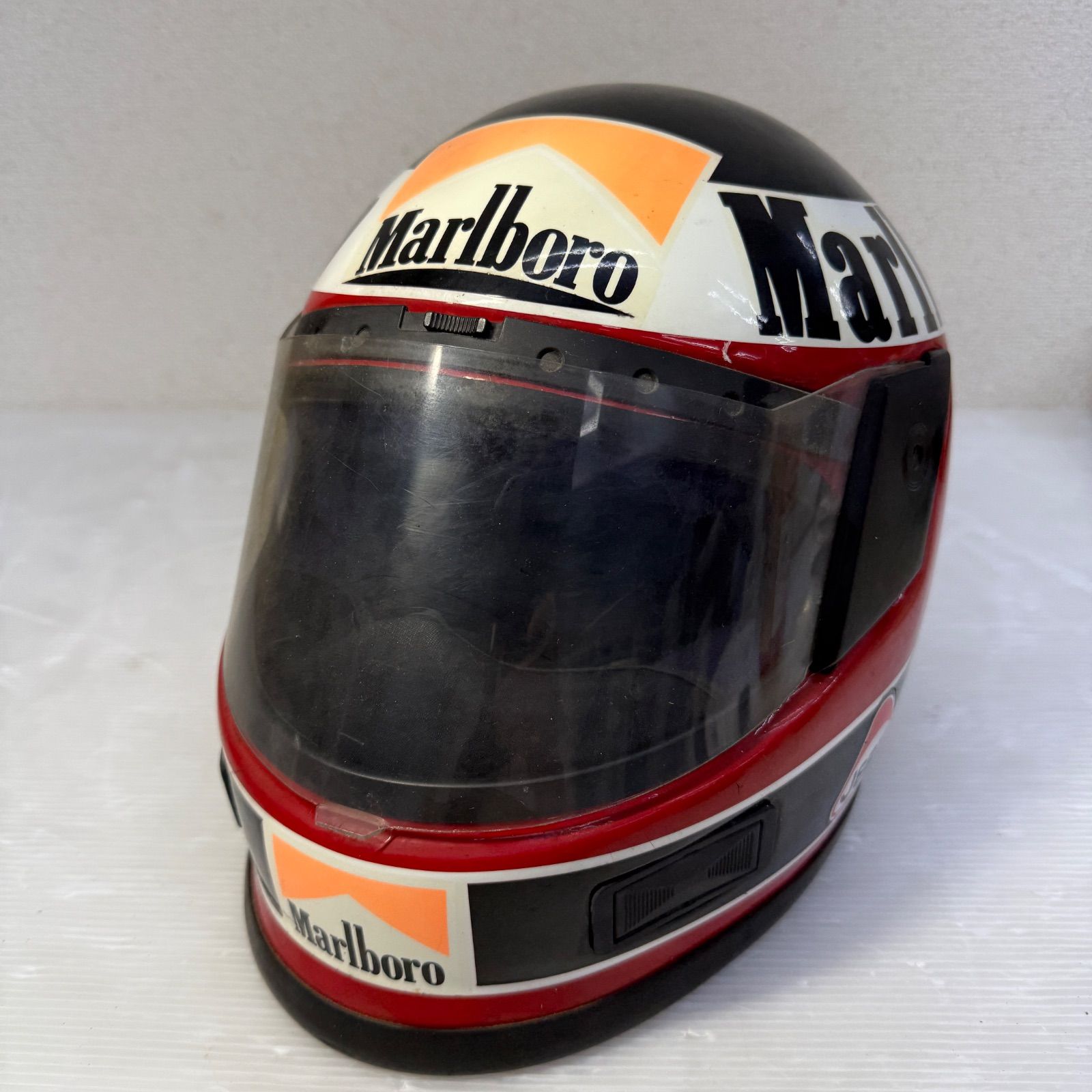 マルボロ Marlboro ヘルメット フルフェイス バイク 当時物 昭和 Mサイズ JEB‘S