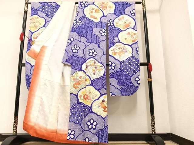 平和屋着物○豪華振袖 絞り 草花文 正絹 逸品 AAAY8657ph