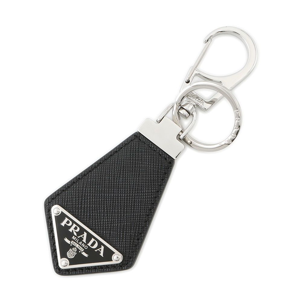 プラダ キーホルダー サフィアーノ トライアングルロゴ 2PP041 PRADA チャーム 黒