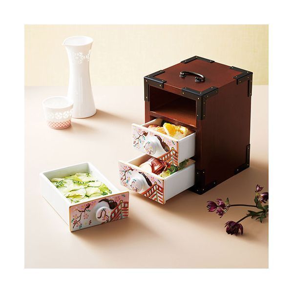 送料無料。 ヤマコー 用美 業務用 三段弁当 古代色 花式部 yamaco28106