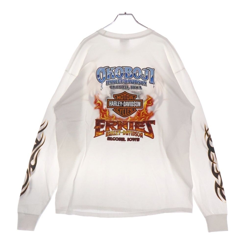 Harley-Davidson 長袖カットソー ホワイトサーマルハーレーロンT 古着