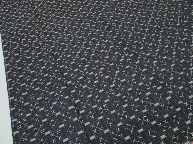 平和屋本店□極上 本場琉球 読谷山花織 紬地 蝋色地 逸品 未使用