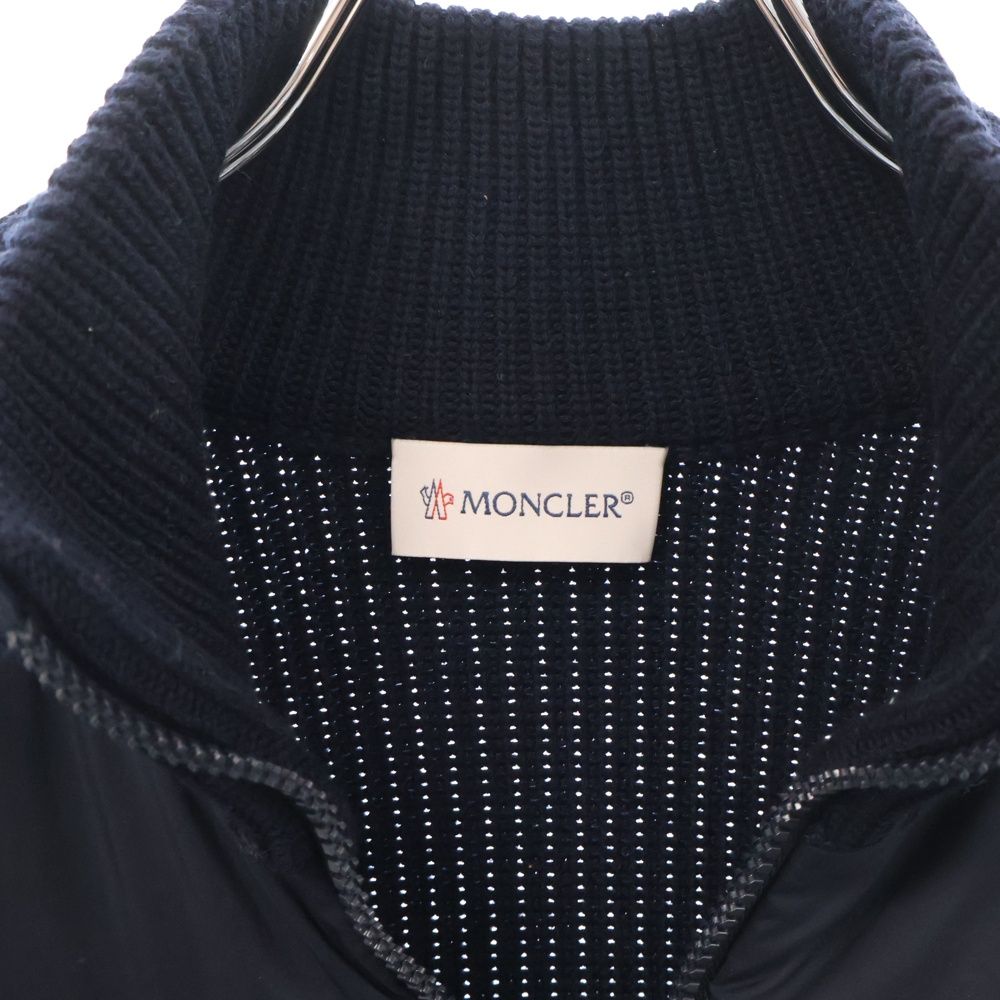 MONCLER (モンクレール) ロゴニット切り替えダウンジップニット 