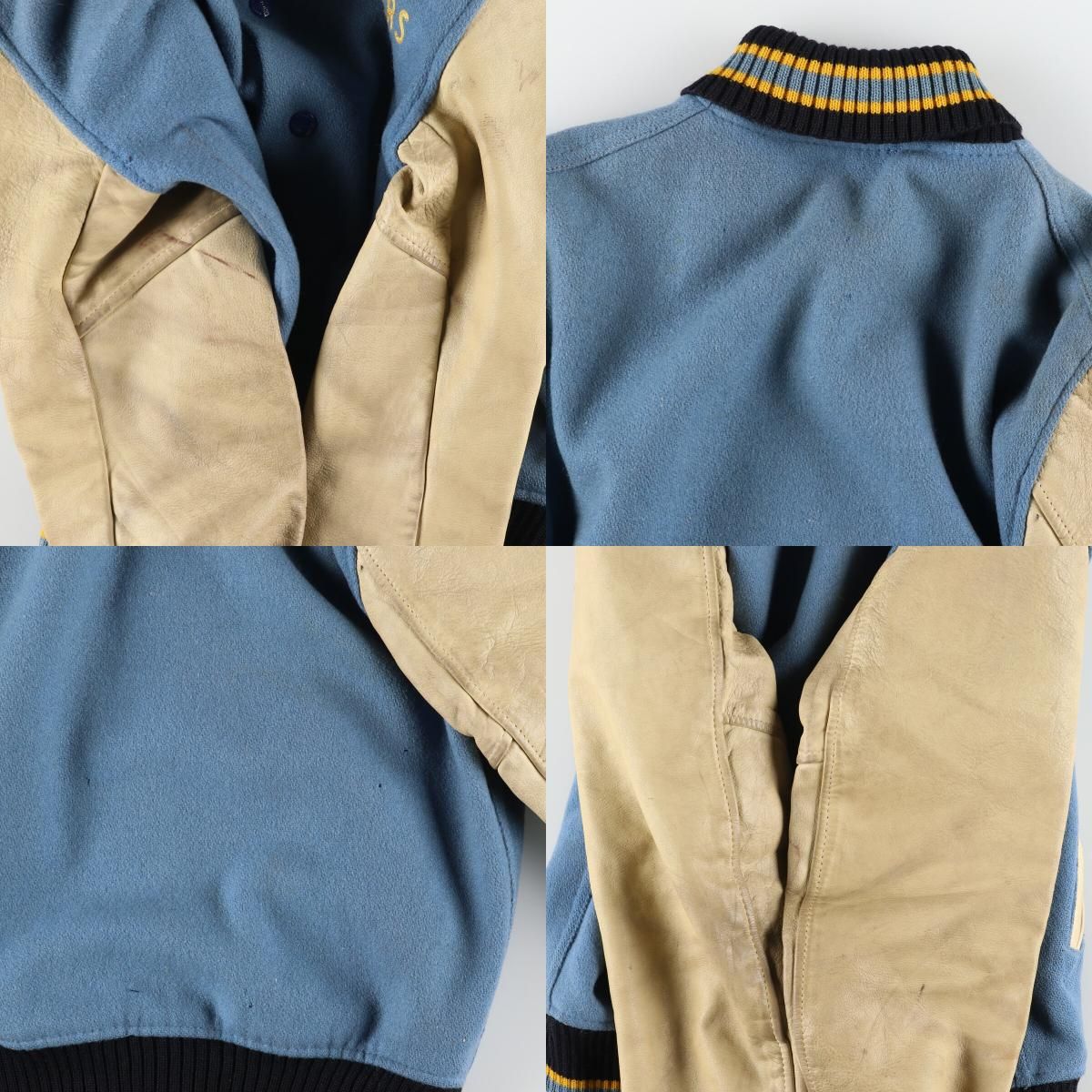 古着 ~60年代 Whiting 袖革ウールスタジャン アワードジャケット バー 