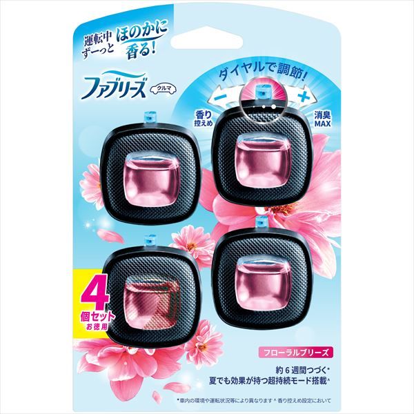 まとめ買い-6点セット ファブリーズイージークリップフローラルブリーズ４個パック Ｐ＆Ｇ 芳香剤 車用