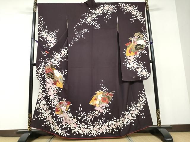 平和屋着物○豪華振袖 駒刺繍 几帳花鞠文 金彩 ロング丈 正絹