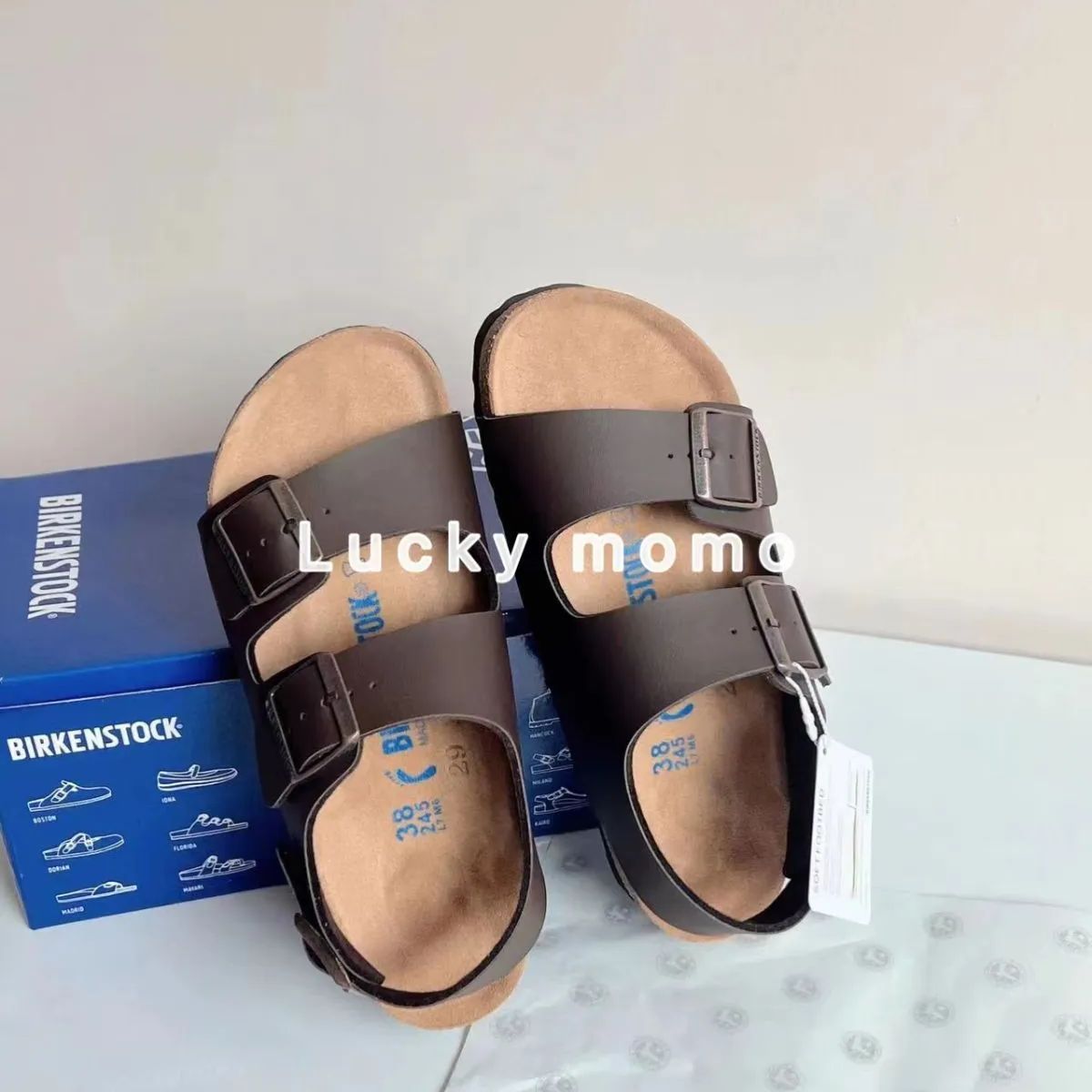 ビルケンシュトック BIRKENSTOCK Arizona /アリゾナレザー コルクソールサンダル メンズ レディース 夏サンダルブラウン Brown Narrow