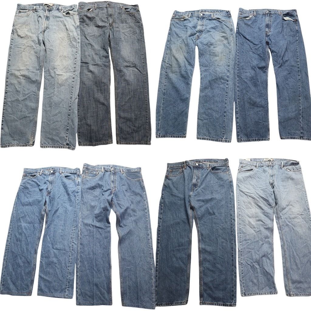 古着卸 リーバイス 505 デニム パンツ 8枚セット メンズ W42 |W40 フェード アメカジ インディゴブルー 古着 NA3385