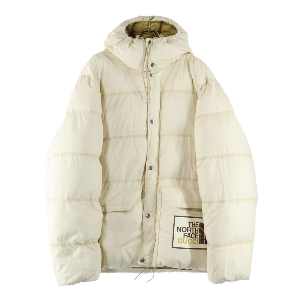 GUCCI グッチ 21AW×THE NORTH FACE ノースフェイス ロゴワッペンダウンジャケット 663753 XAAC0 ベージュ|アイボリー