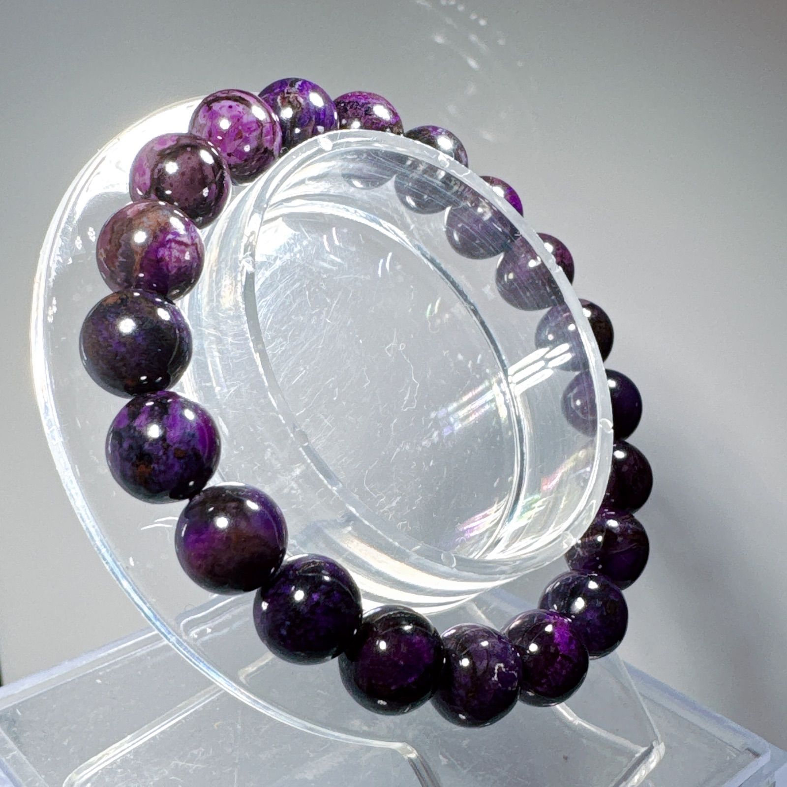 紫色スギライトブレスレットNO25-2385鑑別付