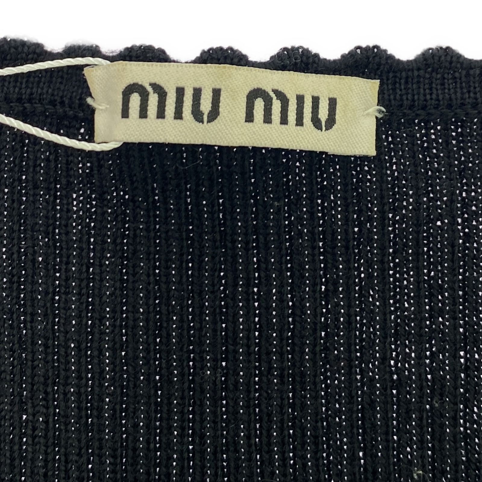 ミュウ ミュウ Miu Miu カーディガン ニットカーディガン ブラック ウール ニットカーディガン レディース Used B