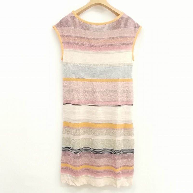 ミッソーニ MISSONI ボーダー ニット ワンピース ノースリーブ 美品  