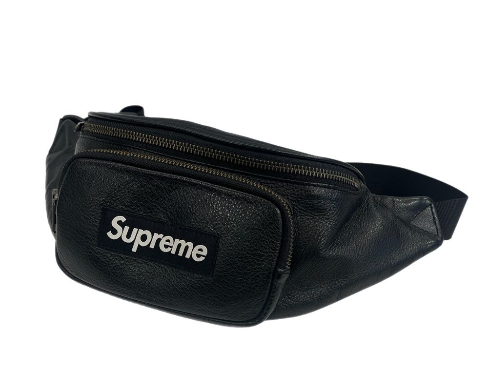 シュプリーム SUPREME レザーウェストバッグ ボックスロゴ BOXLOGO 黒 バッグ メンズバッグ ボディバッグ ウエストポーチ ブラック 101bag-172