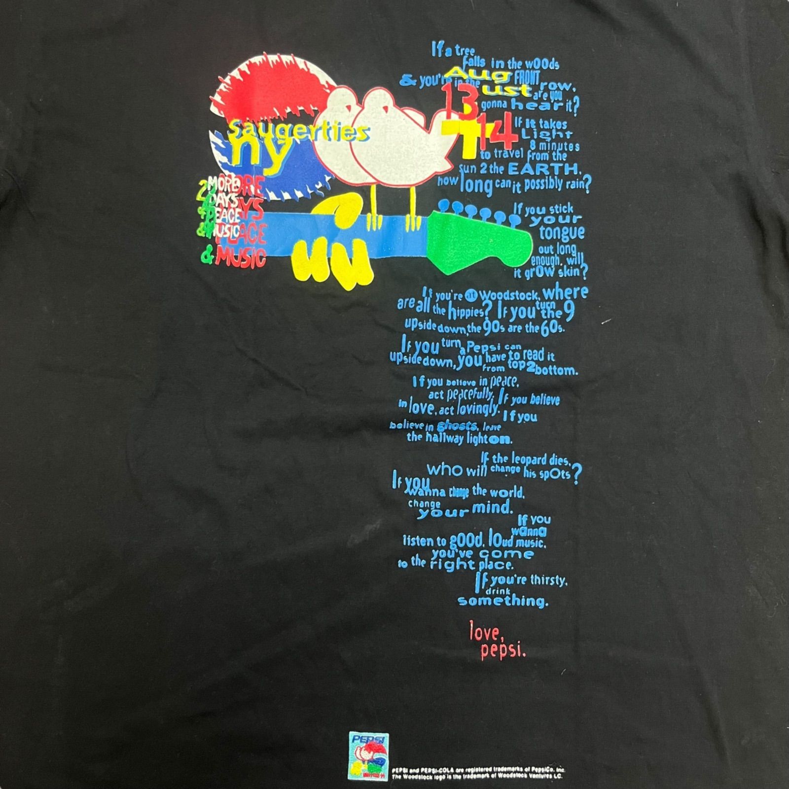 90s 企業 バンドT PEPSI Woodstock 94 Tシャツ L 両面プリント - メルカリ