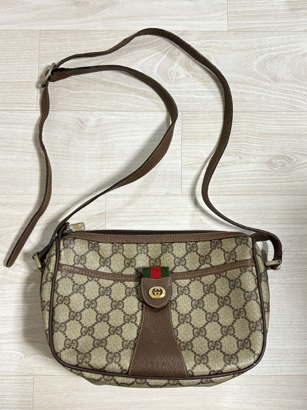 GUCCI グッチ オールドグッチ シェリーライン ショルダーバッグ PVC