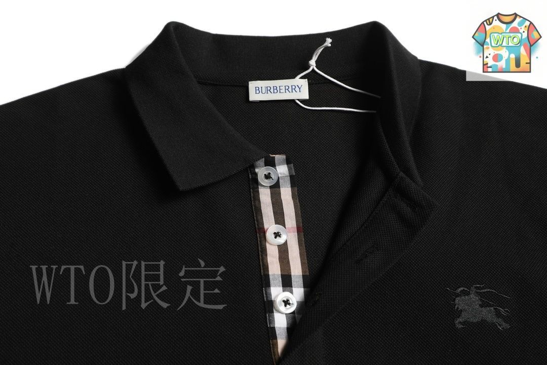 Burberry  ポロシャツ 今日特価】Burberry 2025 ユニセックス 黒 刺?戦馬 logo
